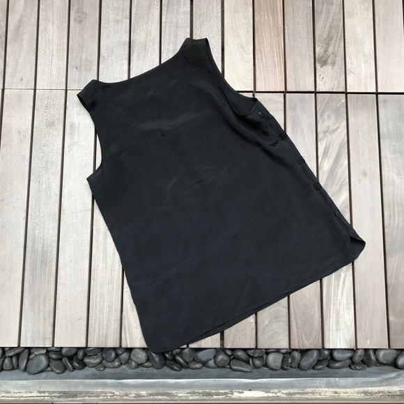 Loft | Sheer Black Sleeveless Blouse w Striping - Picture 3 of 6
